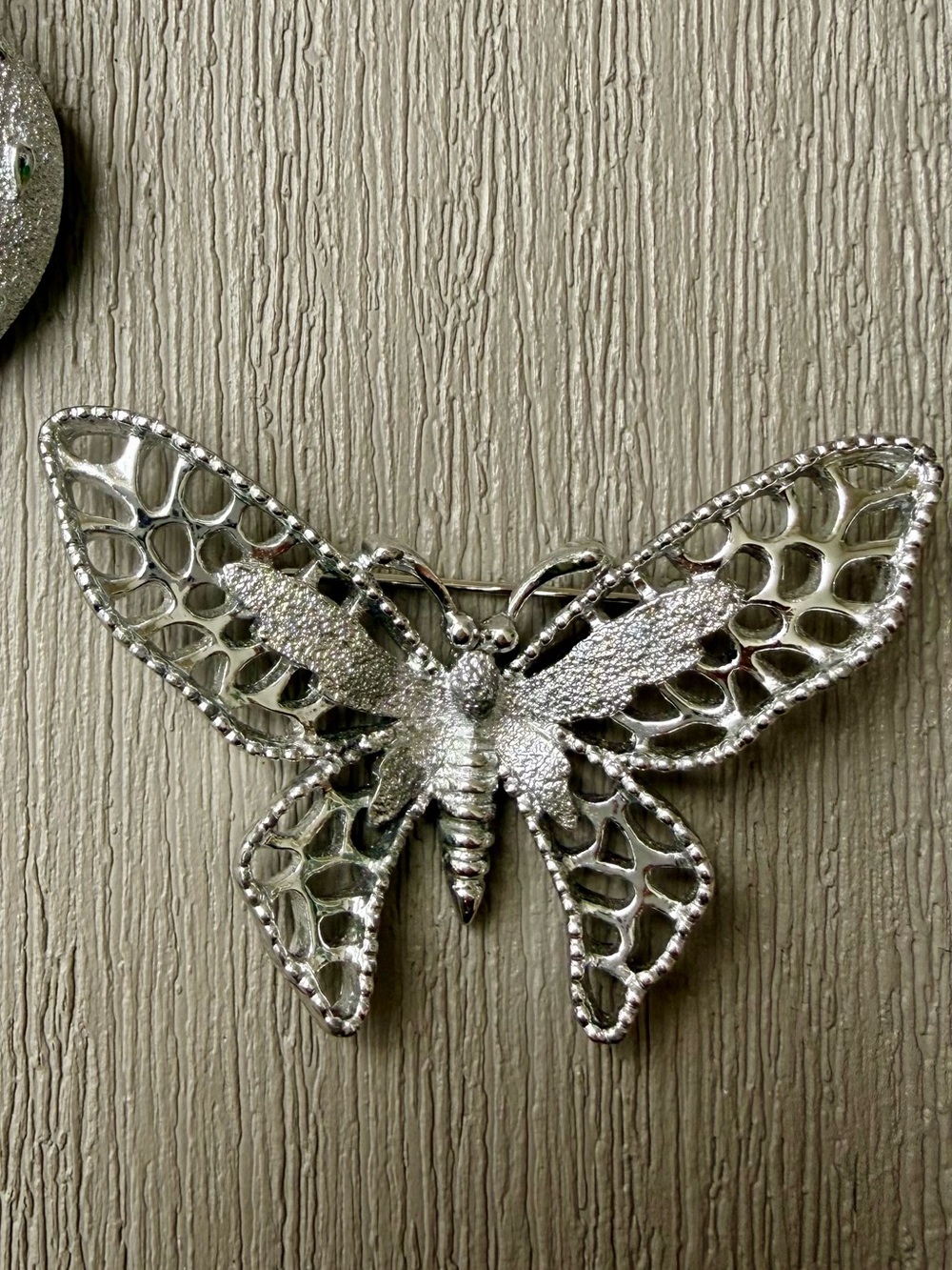 Vintage Sarah Coventry Silver Tone Butterfly Brooch Openwork Pin